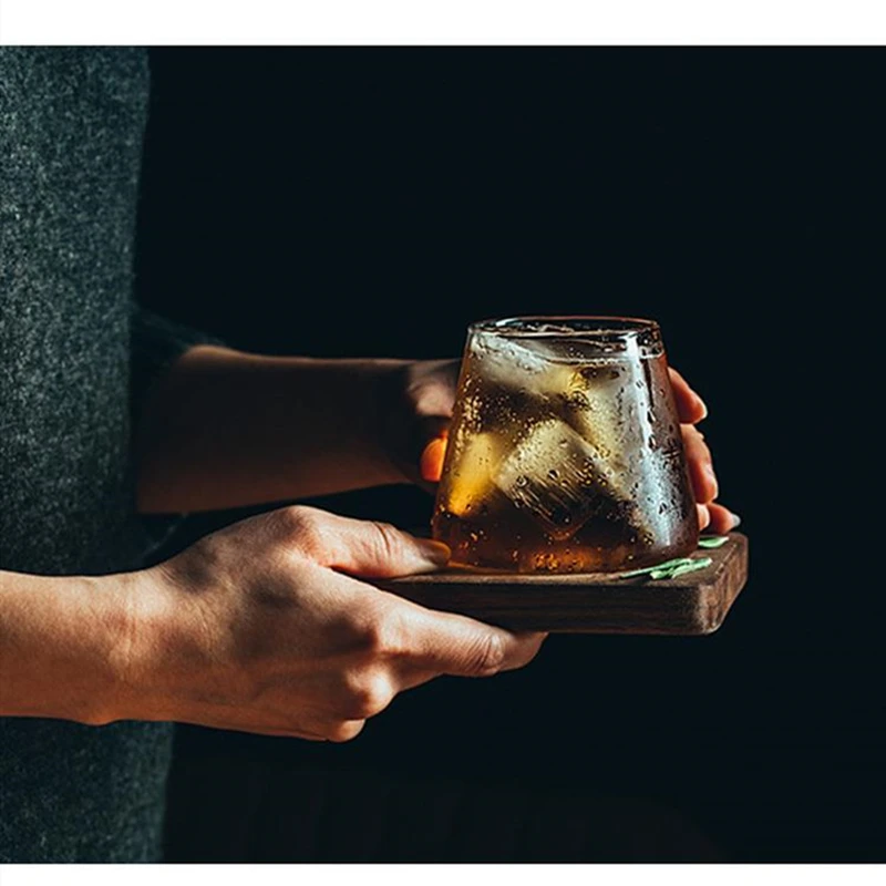 

Household glass whiskey beer glass creative fruit juice drink cup round high temperature resistant modern minimalist style