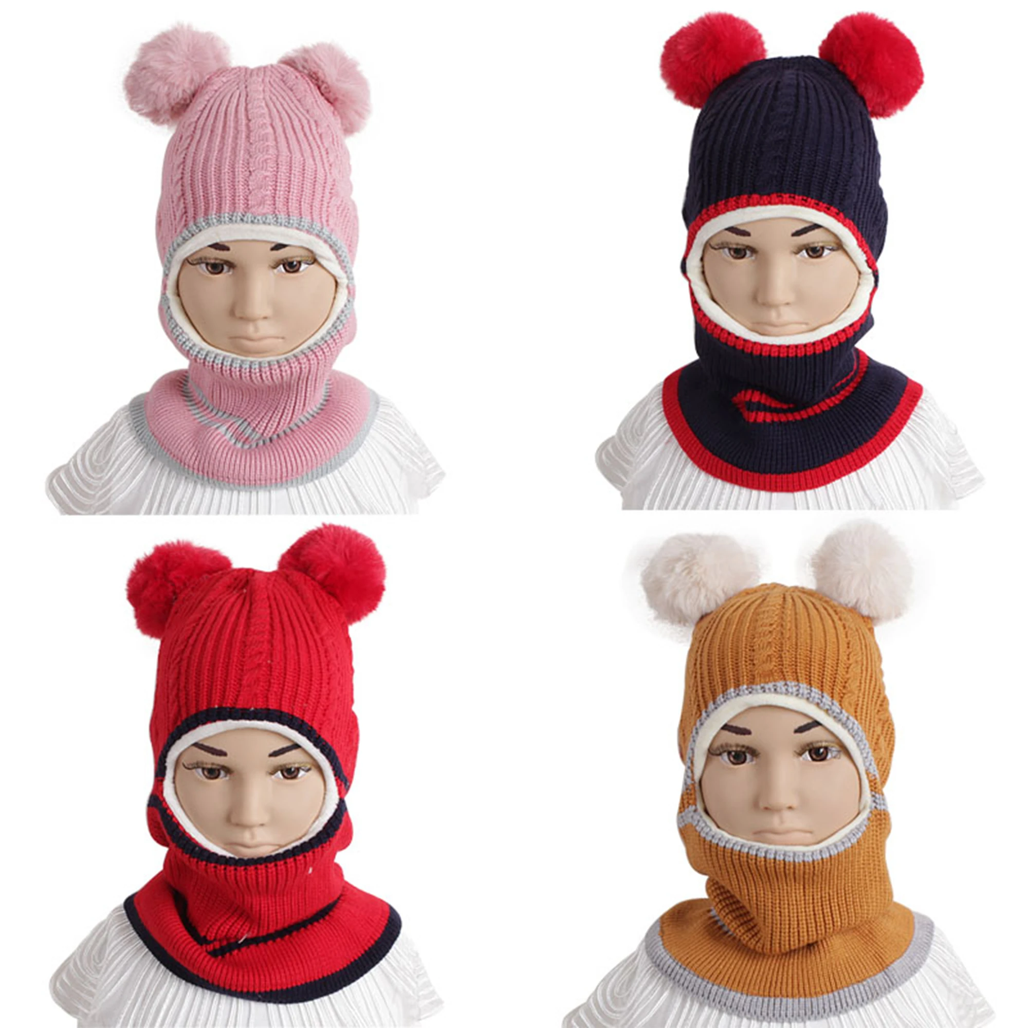 

Повседневная детская модная шапка для мужчин, вязанная детские вязаные шапки шапка зимняя теплая шерстяная шапка с шарфом