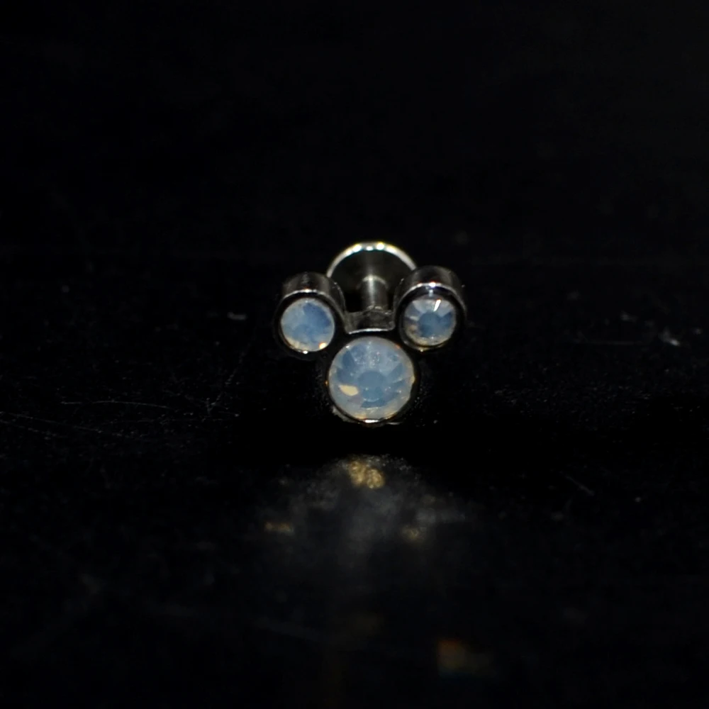 4pcs16g опал серьги серьга для верхней части уха Orelha штанга в ухо украшение для козелка хрящевой пирсинг губная серьга-гвоздик G23 Титан Сталь бар