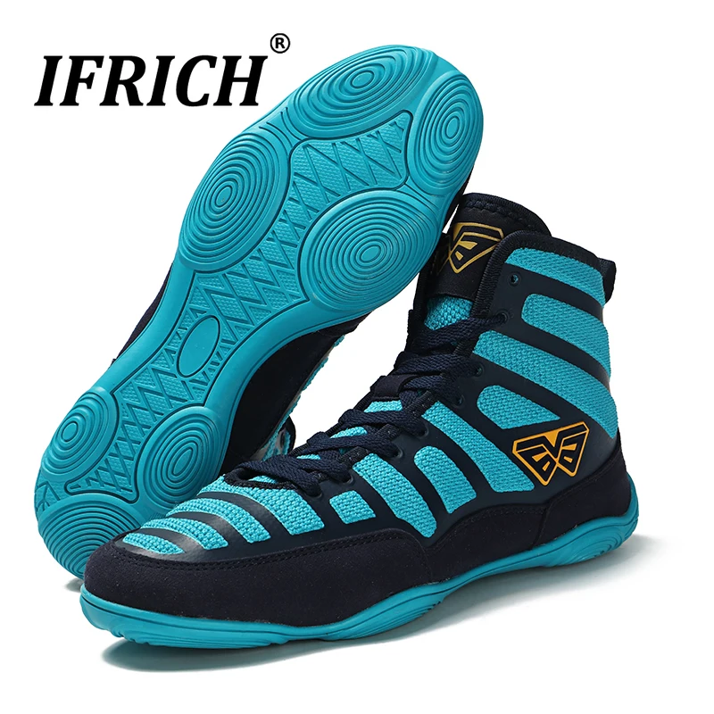 Mens Professional Boxing Wrestling Shoes Non Slip Rubber Outsole Breathable Sneakers Lace-up Training Fighting Boots |