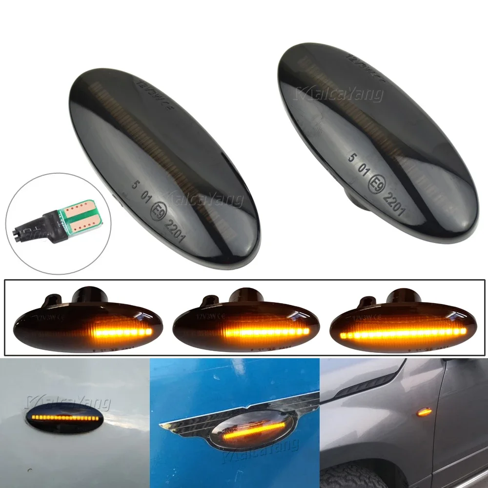 

2X Amber Dynamic Side Marker Sequential Blinker Light For Smart For Four W453 For Renault Koleos Master For Vauxhall Movano Mk2