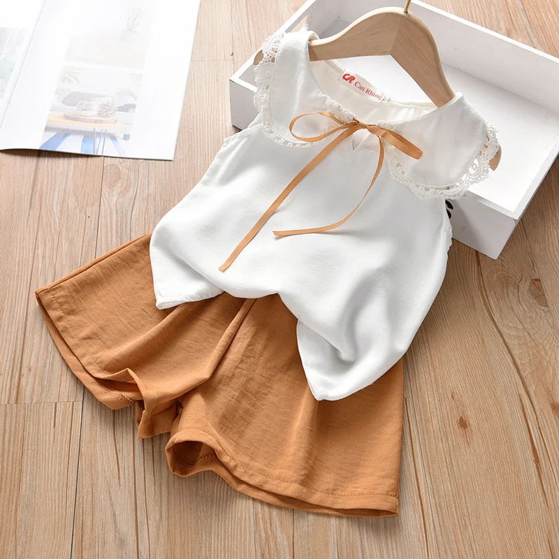 Летние футболки для девочек с Комплекты одежды милая клетчатая рубашка