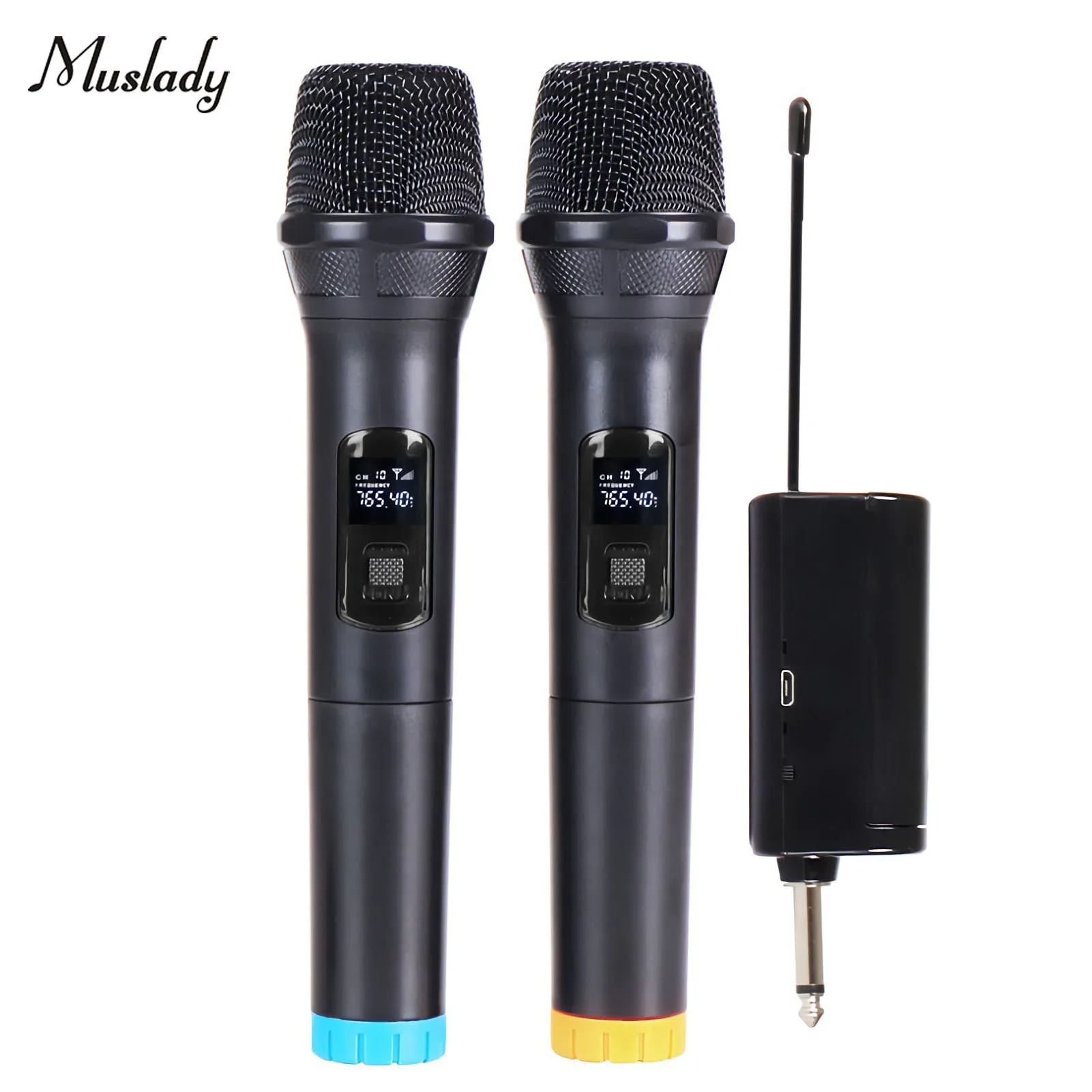 

Wireless Karaoke Microphone Professional UHF Dual Channel Dynamic Cordless Microphone Portable Handheld Wireless Mic for Karaoke