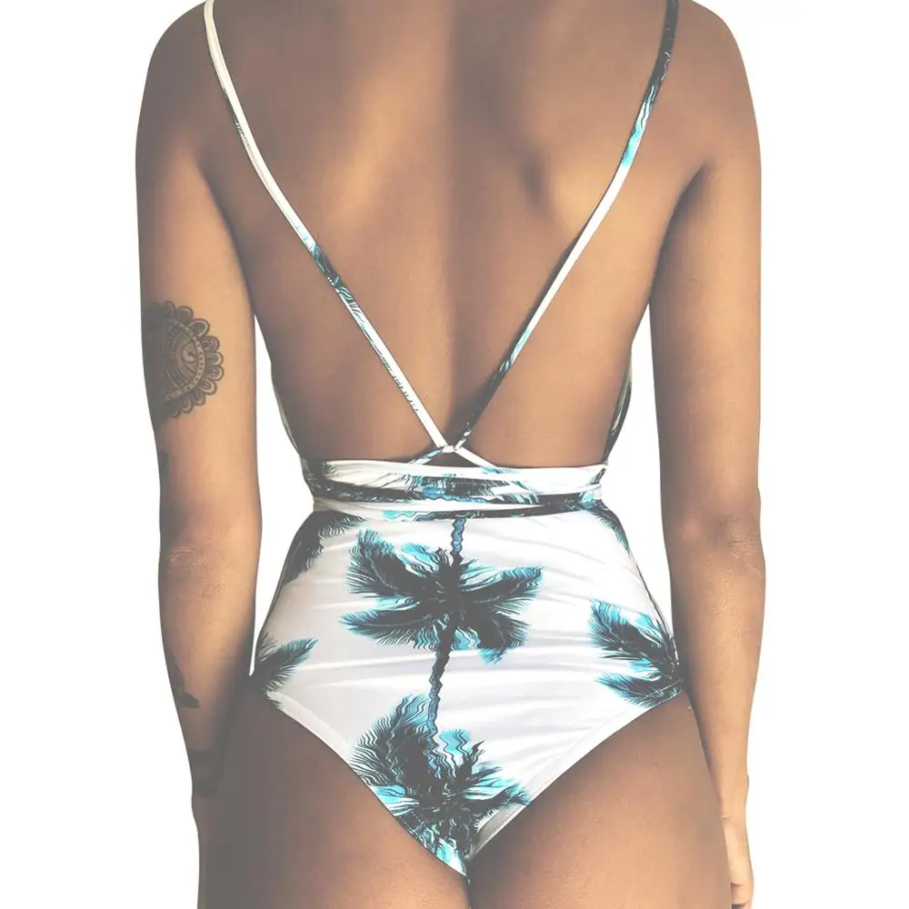 

Bikini Women Floral Vintage Swimsuit One piece High Waist Sexy Backless Lady Swimwear Beachwear Bathing Suit