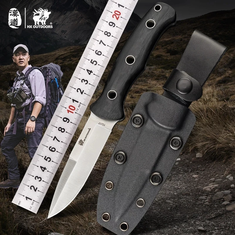 

HX OUTDOORS Crocodile 7CR17 Full Tang Camping Hunting Army Survival Tourist Knife Hiking Outdoor Tools 58HRC Tactical Knives