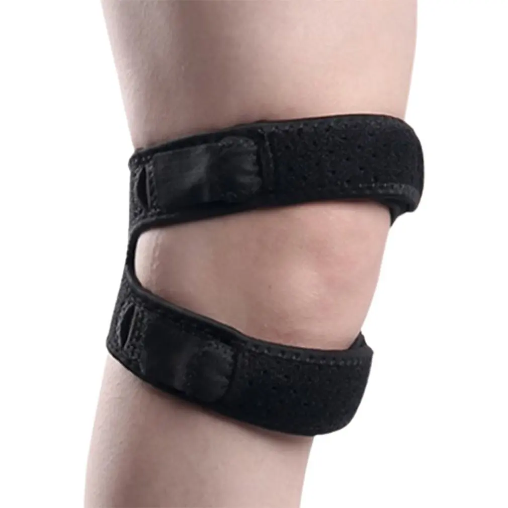 

Fashion Compression Sleeve Dual Fixed Sports Knee Pad Patella Brace Strap Protector Pads Bandage Running Basketball