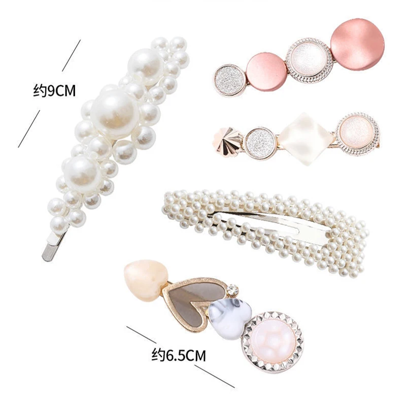 

New Fashion Pearl Hair Clip Flower Geometry Hairclips Multiple Models Sweet Hair Pins Women Hair Accessories Girls Headdress