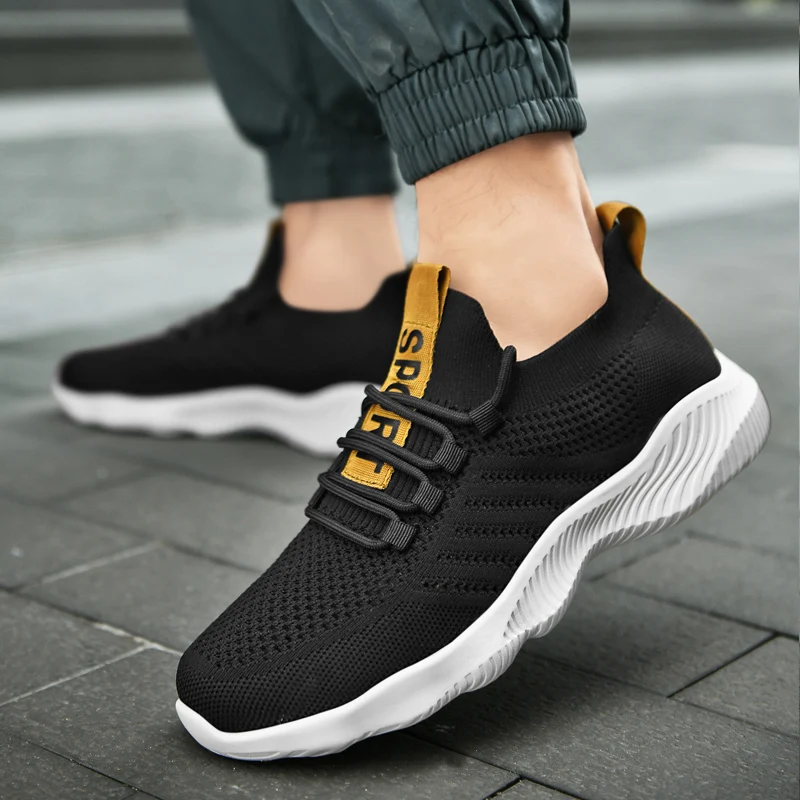 

Кроссовки мужские легкие дышащие, повседневная спортивная обувь, плоская подошва, для бега на открытом воздухе, 2021