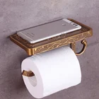 Античный латунный держатель для туалетной бумаги, держатель мобильного телефона для ванной комнаты, держатель рулона туалетной бумаги Tssue, стойка для хранения для ванной комнаты, аксессуар