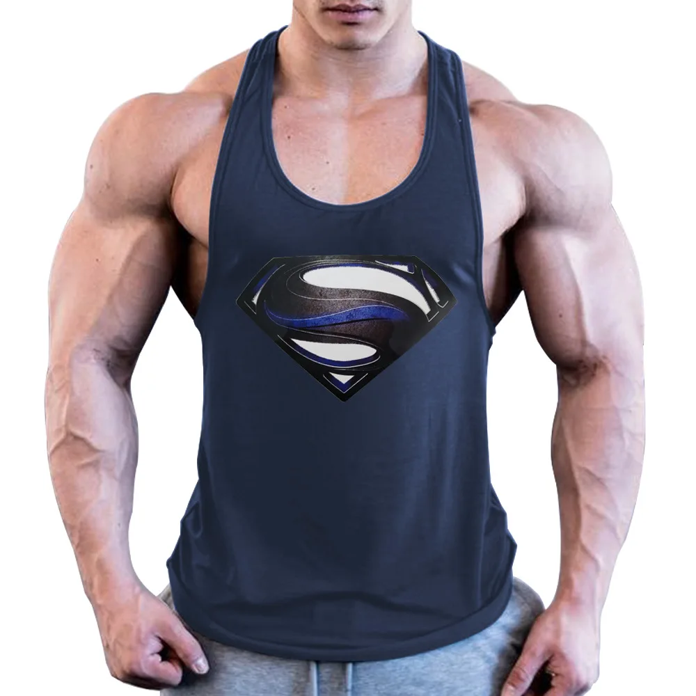 

Gym Muscle Man Heart Star Bodybuilding Fitness Stringer Men Tank Top GYM Wear Vest Undershirt cotton Sport Tank Tops