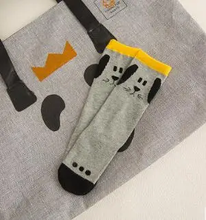 Gray dog Детские гетры; ; Детские гетры до колена с рисунком Тоторо для маленьких девочек; хлопковые гетры до колена с принтом лисы - Цвет: Gray dog