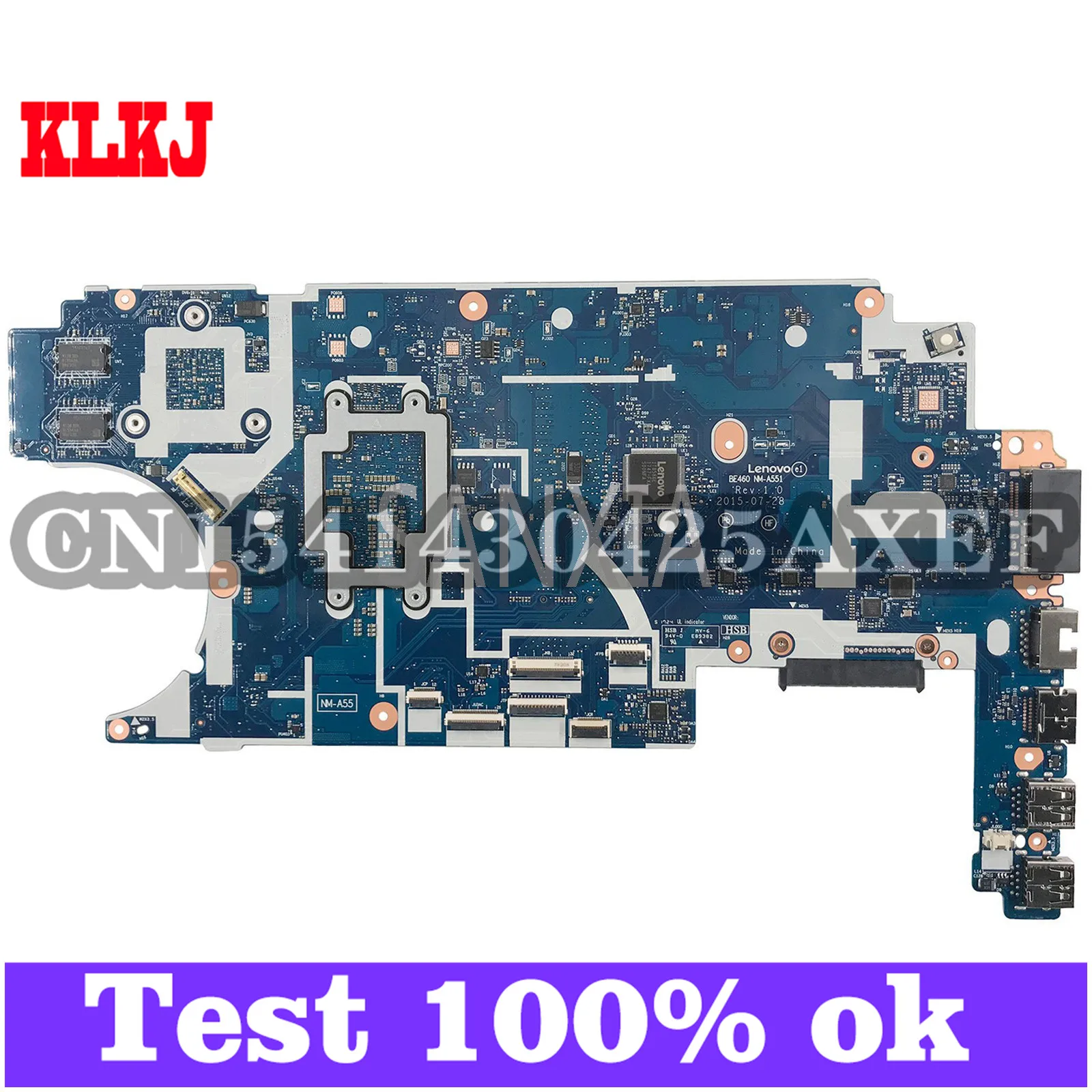 

KLKJ NM-A551 Laptop Motherboard For Lenovo Thinkpad E460 Original Mainboard I7-6500U R5-M330 2GB