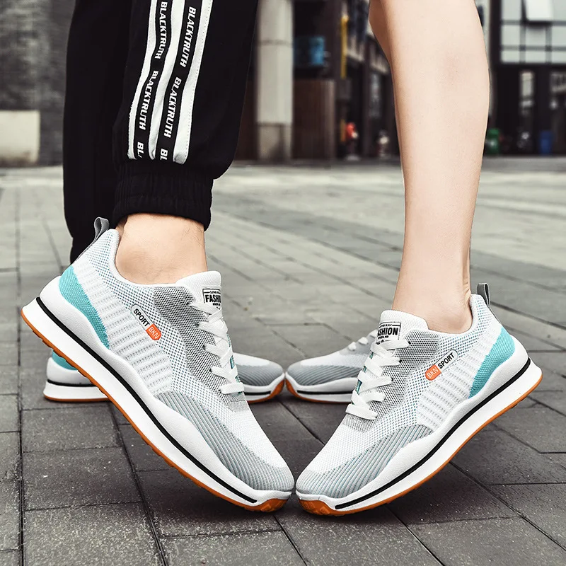 

Plus Size 35-44 Couple Shoes 2021 Fashion Sneakers Women Mesh (Air Mesh) Breathable Low Cut Lace-up Shoes for Women Sneakers