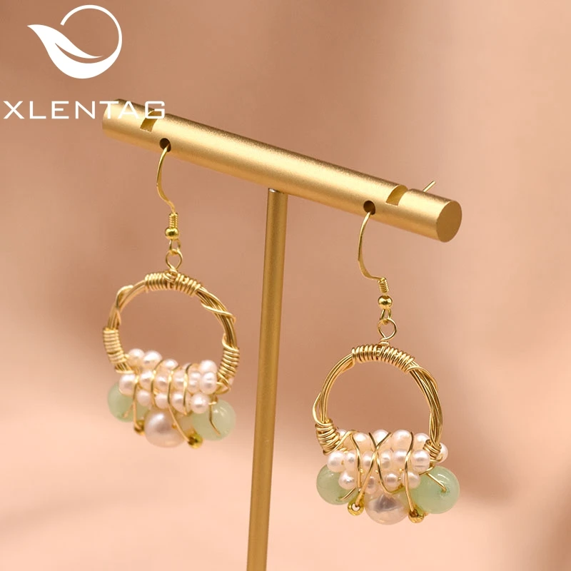 XlentAg висячие серьги с натуральным жемчугом для женщин подарок вечерние
