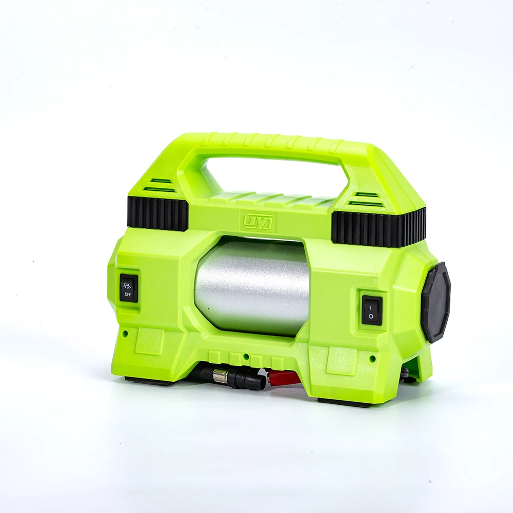 en Ucuz JYP120-12A Ağır çift Silindir Araba Hava Kompresörü Lastik şişirme Taşınabilir Mini Elektrikli Hava Pompası Lastik şişirme