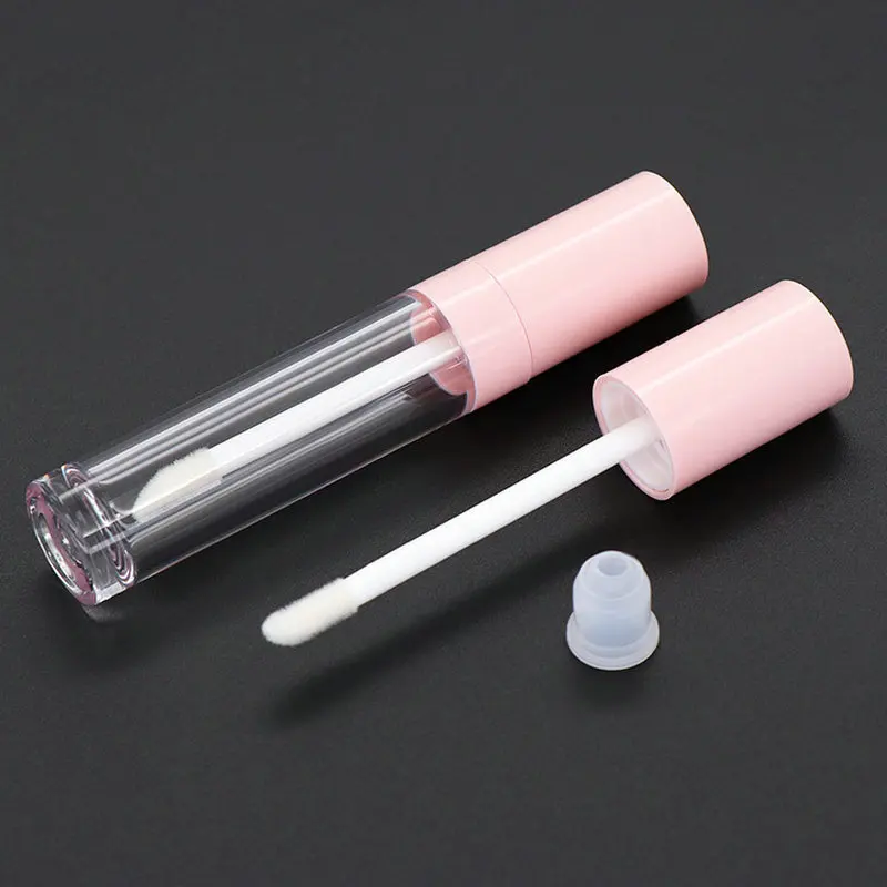 6.5ml Pink Lip Gloss Tubes Empty DIY Cylindrical Lip Balm Tubes with Wand Refillable Lipstick Vials Sample Cosmetic Dispenser