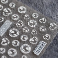 3 style transparent bubble nail sticker heart round nail art 3d decals sliders luxury manicures decoration tz 0463