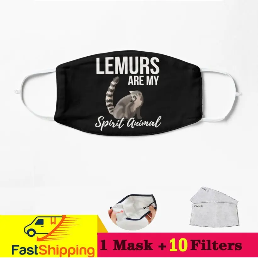 

Маска для лица с динозавром Lemurs Are My Spirit, ветрозащитная, Пылезащитная