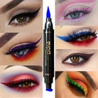 7 цветов, жидкий карандаш для глаз, водостойкий, легко носить, макияж, подводка для глаз, крыло, штамп, коричневый, черный, синий, глаза, матовая ручка для век