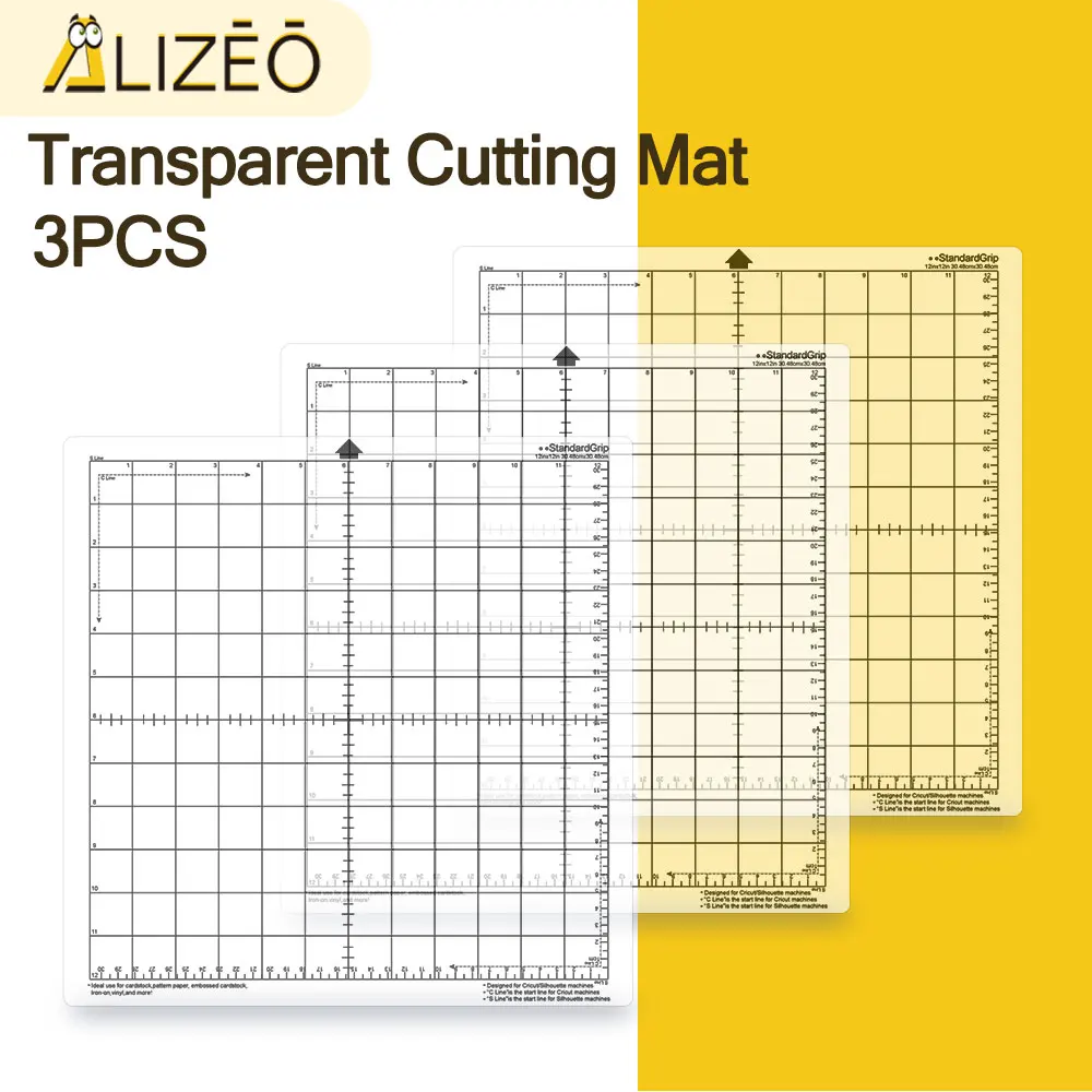 

Cutting Mat for Cricut Explore One/Air/Air 2/Maker [Standardgrip,12x12 inch,1pc] Adhesive&Stickyn-slip Flexible Gridded Cut Mats