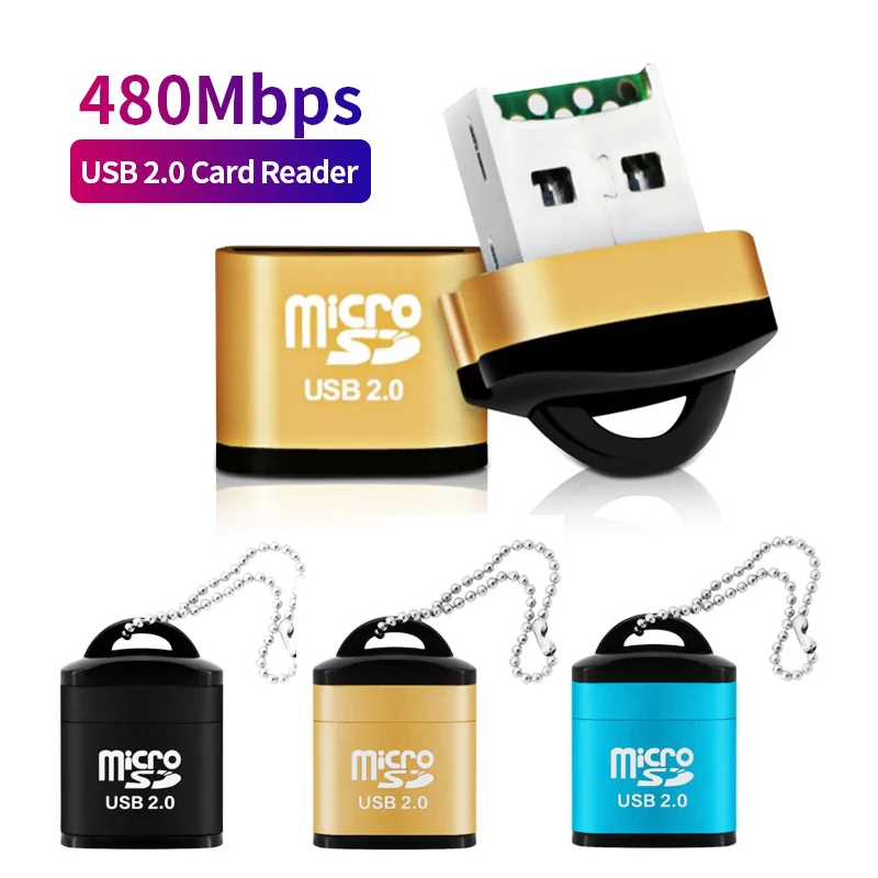 Устройство чтения Micro SD FONKEN, USB кардридер для динамика, USB 2,0, адаптер для карты памяти 480 Мбит/с, быстрая кардридер, аксессуары для ноутбука - изображение