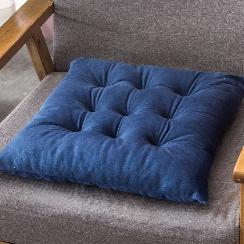 

Solid Color Chair Cushion Square Cushion Floor Cushion Simple Crystal Velvet Chair Cushion Plush Cushion Winter Student Home