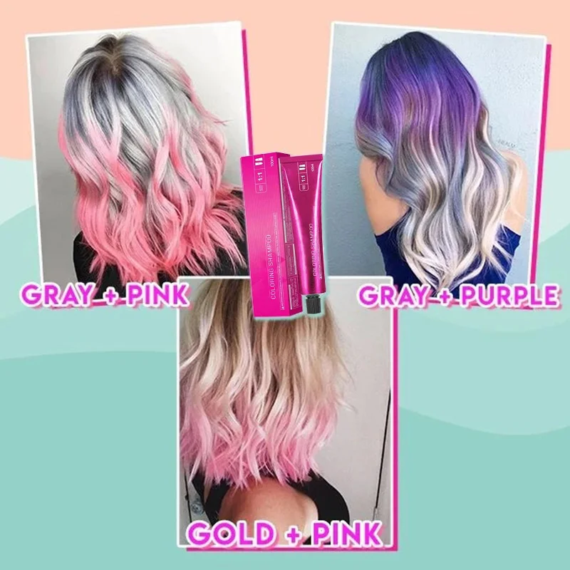 

Newly Mermaid Hair Coloring Shampoo Mild Safe Hair Dyeing Shampoo for Men Women All Hairs
