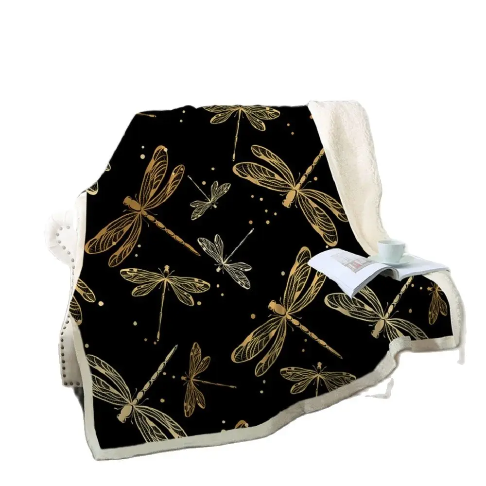 Прямая поставка одеяло с рисунком стрекозы мандалы шерпы красочное покрывало в