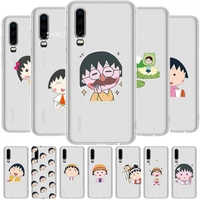 chibi maruko chan anime transparent phone case for huawei p40 p30 p20 p10 p9 p8 lite e pro plus etui coque painting hoesjes com