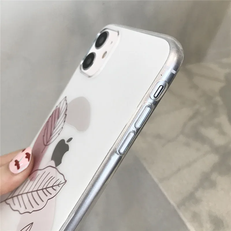 Vintage Flower Daisy Pattern Phone Case For iPhone 13 12 11 14 Pro Mini X XR XS 7 8 Plus SE 2020 Transparent Soft TPU Back Cover