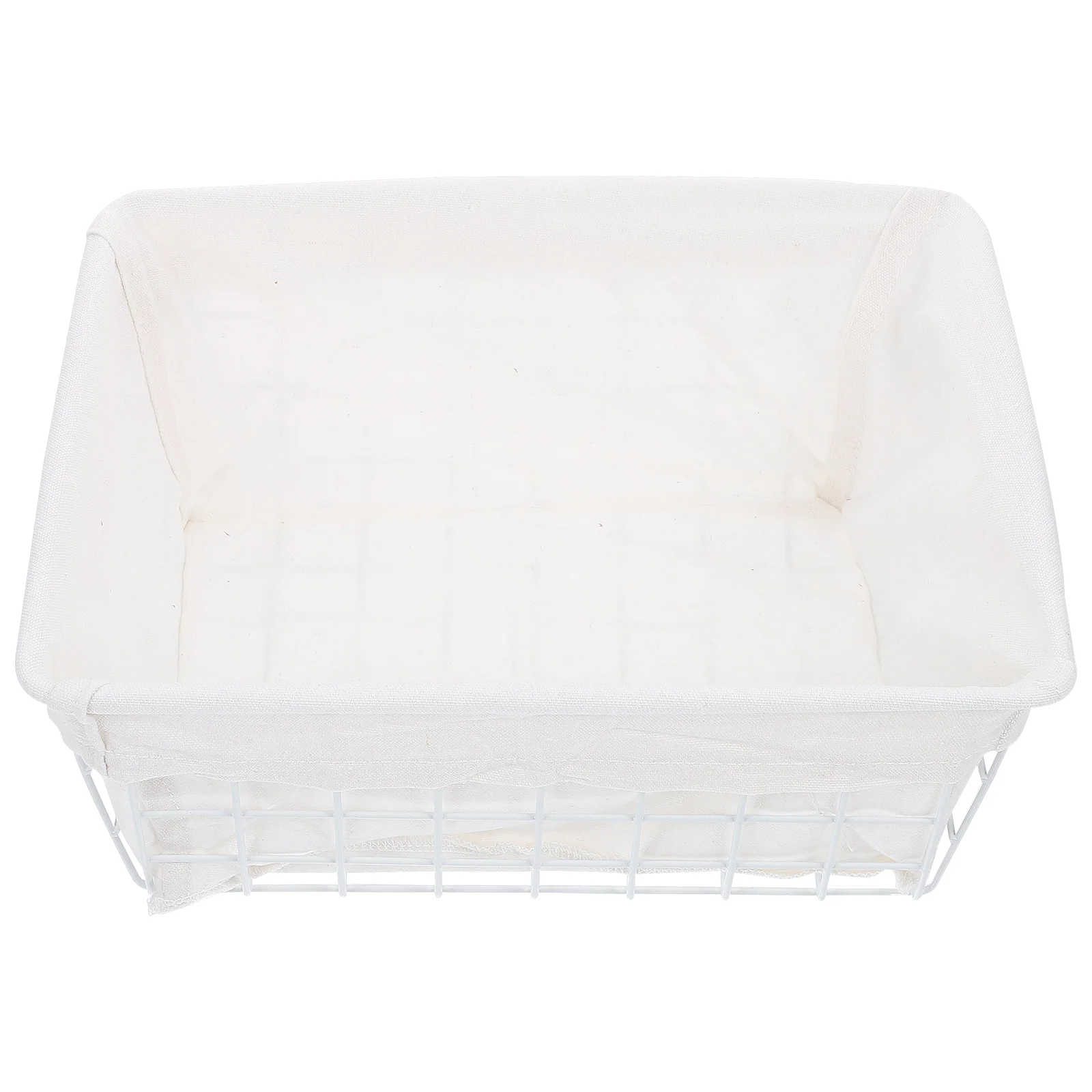 

1pc Iron Lined Basket Simple Storage Basket Home Decorative Sundries Container