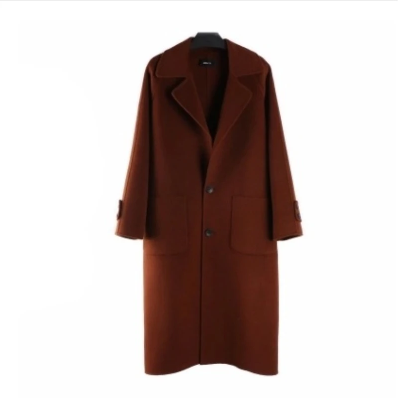 Новинка 2020 Осень зима Женское шерстяное пальто теплое большой размер свободное