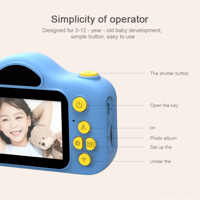 

NEW Children's Camera Anti-fall 1.77 Inch HD Screen Toy Video Camera Camera Child Mini Camera Birthday Gift Support For T Card