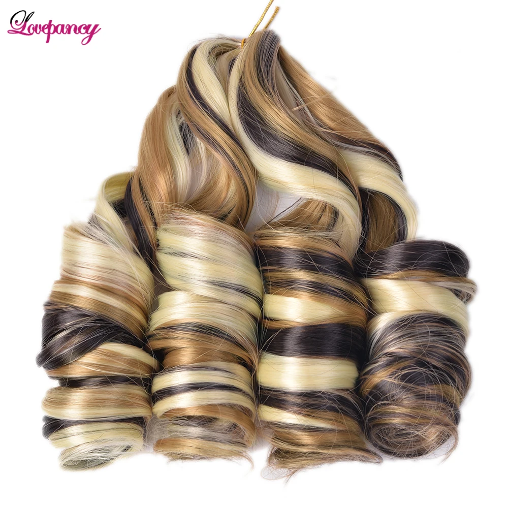 

Lovepancy 24Inch Spiral Curls Synthetic Braids Hair Ombre Pre Stretched Crochet Braiding Hair For Women Hair Extensions 150g