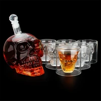 glass skull head cup wine bottle vodka whiskey wine tea drinking bottle decanter personalized beer glass wine decanter