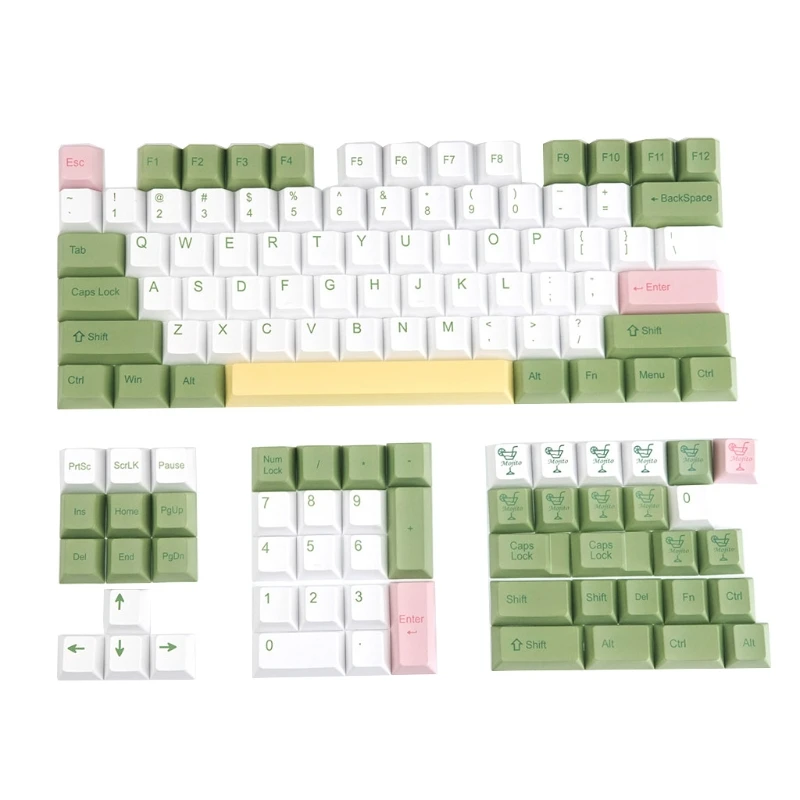 

H7JA 128Keys/Set Cherry Profile Custom Mojito Original Keycaps PBT Dye Sublimation Keycaps for MX Cherry Mechanical Keyboard