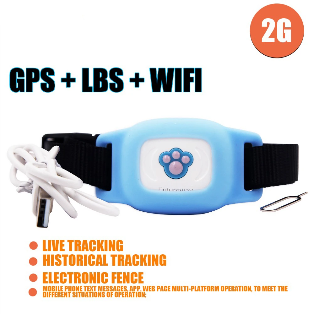 

FP03W Real-time Tracking Cats Dogs GPS+LBS+AGPS+WIFI Location Tracker Historical Trajectory Low Battery Alarm Animal GPS Tracker
