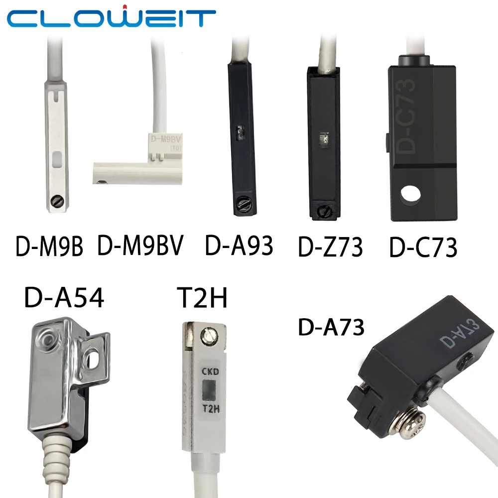 

Cloweit Proximity Reed Switch 2-wire 3-wire Magnetic Pneumatic Air Cylinder Sensor 2m