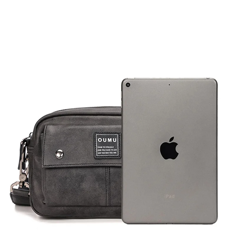 

Mens Shoulder Bag Mens pu Leather Small Messenger Bags Multifunctional Crossbody Shoulder Bags for Men Zipper Casual Bag