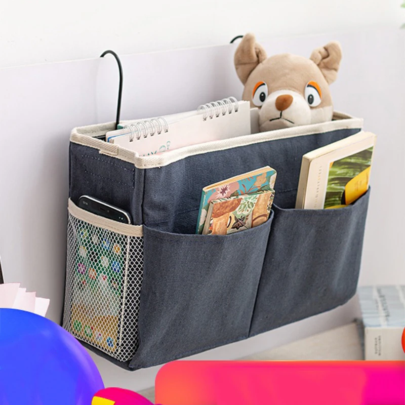 Тканевая настенная сумка для хранения из хлопка и льна держатель кроватей