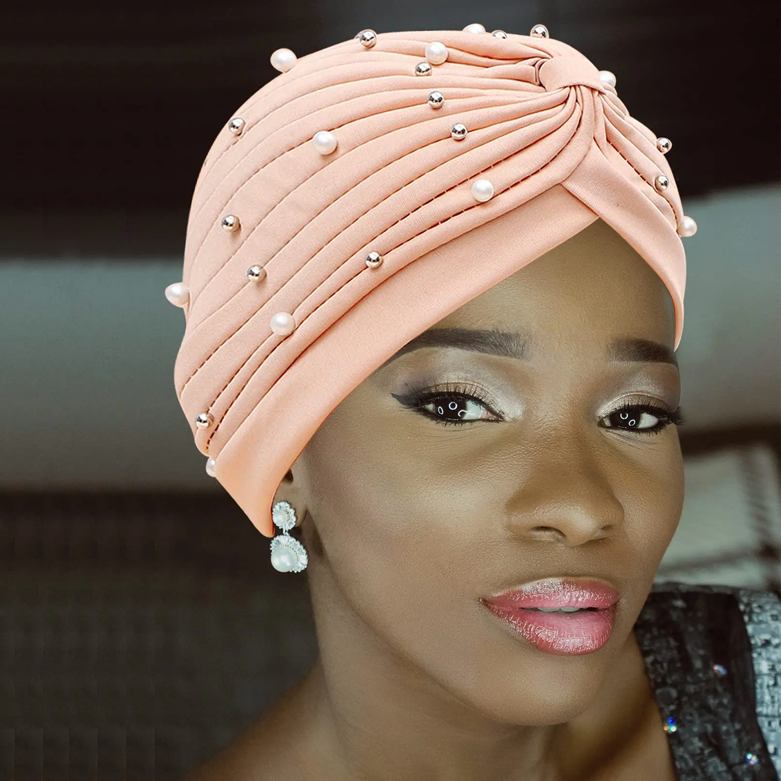 2022 новый африканский женский тюрбан шапка предварительно завязанный узел