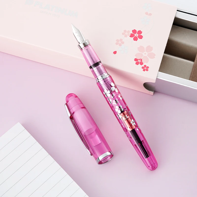 Original platinum pgb-3000a Sakura Limited Edition Demonstration fountain pen series transparent Crystal pink