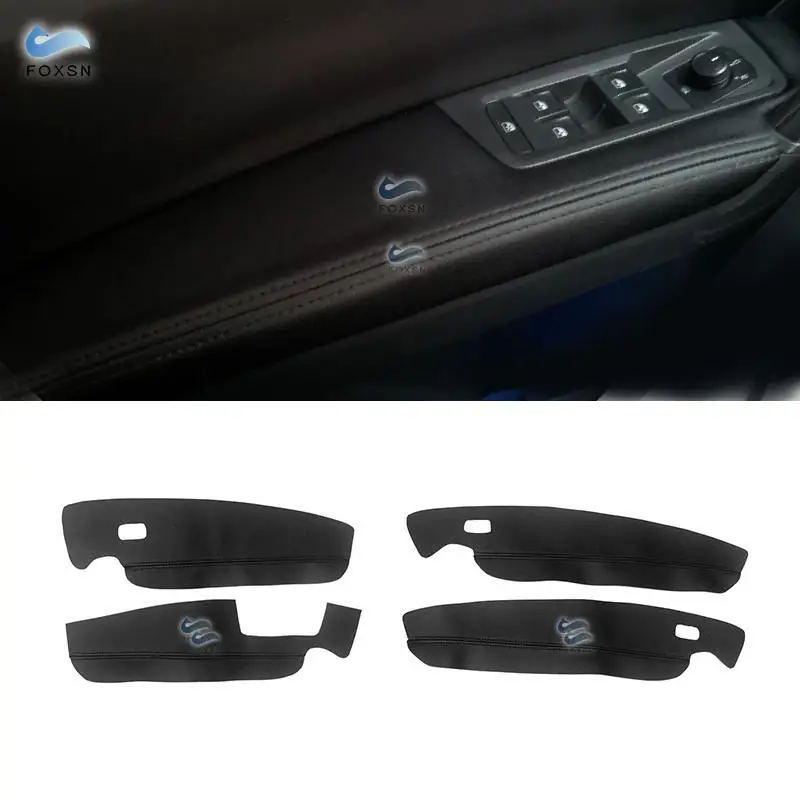 For VW Touran 2016 2017 2018 4pcs Microfiber Leather Car Interior Door Panels Guards / Door Armrest Panel Cover Protective Trim