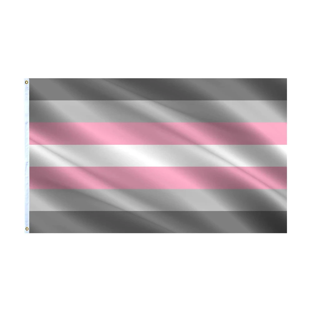 3x5 футов, флаг Деми-девушки, ЛГБТ, серый флаг