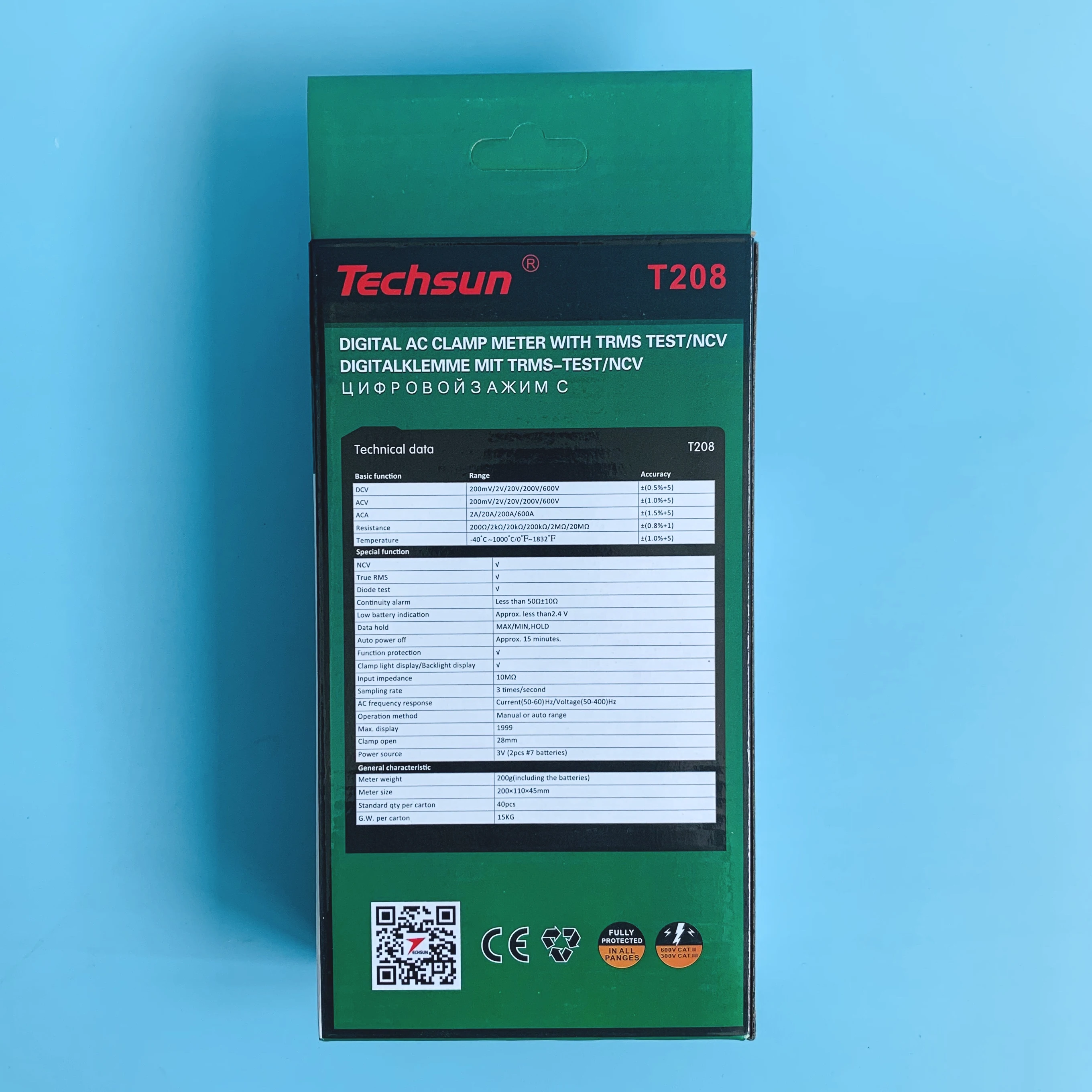 

All in one Europe grade Digital Clamp Meter with temperature