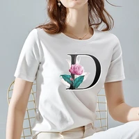 summer women 26 english letters printed t shirt fashion casual ladies white tops tee female short sleeve womens clotheing