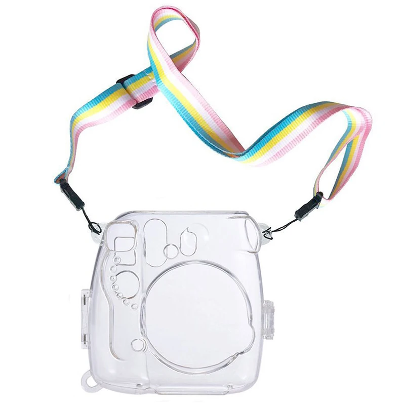 Камера чистой твёрдой ПВХ чехол с крышкой ремешком для Fujifilm Instax Mini 9/8/8 + WIF66|Чехлы