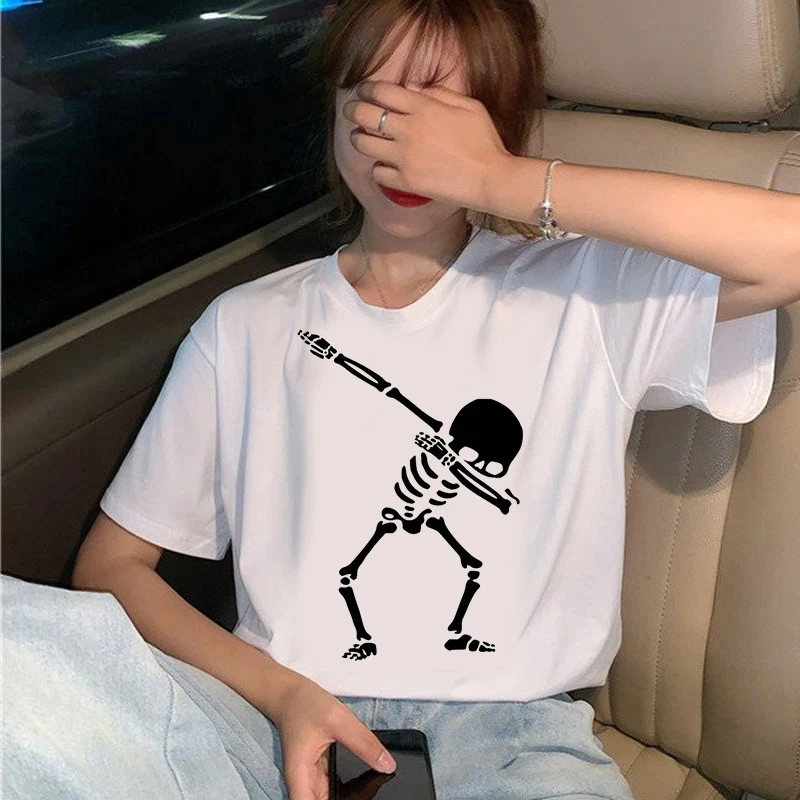

Graphic Tees Tops Dancing Skull Tshirts Women Funny T Shirt O-Neck T-Shirt Vintage Ullzang Mujer_t-Shirt