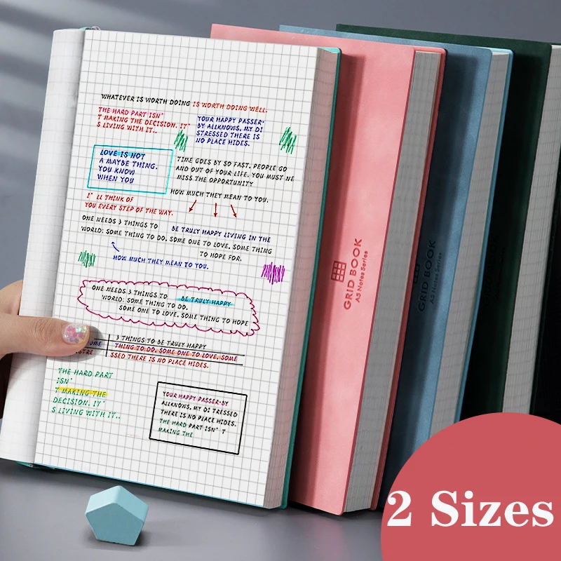 

2021 New PU Notebook A5/B5 Thickened ultra-thick grid blank grid diary notebook And writing supplies simple ins style