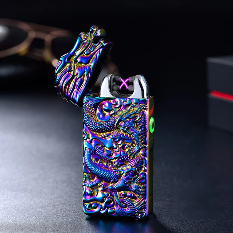 

Dropship Suppliers USB Charging Electric Lighter Metal Custom Windproof Rechargeable Cigarette Lighter Gadgets For Men